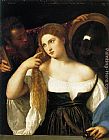 Woman Canvas Paintings - woman with a mirror